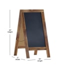 Flash Furniture HGWA-GD1I-CRE8-942315-GG Double-Sided Magnetic Chalkboard Easel - 20" x 40", Pine Wood, Rustic Brown thumbnail 2