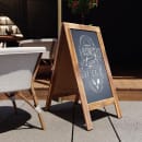 Flash Furniture HGWA-GD1I-CRE8-942315-GG Double-Sided Magnetic Chalkboard Easel - 20" x 40", Pine Wood, Rustic Brown thumbnail 4