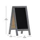 Flash Furniture HGWA-GDI-CRE8-132315-GG Double-Sided Magnetic Chalkboard Easel - 20" x 40", Pine Wood, Gray thumbnail 2