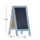 Flash Furniture HGWA-GDIS-CRE8-542315-GG Double-Sided Magnetic Chalkboard Easel - 20" x 40", Pine Wood, Robin Blue thumbnail 2