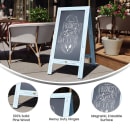 Flash Furniture HGWA-GDIS-CRE8-542315-GG Double-Sided Magnetic Chalkboard Easel - 20" x 40", Pine Wood, Robin Blue thumbnail 4