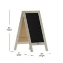 Flash Furniture HGWA-GDI-CRE8-454315-GG Double-Sided Magnetic Chalkboard Easel - 20" x 40", Pine Wood, Vintage White thumbnail 2