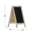 Flash Furniture HGWA-GDI-CRE8-654315-GG Double-Sided Magnetic Chalkboard Easel - 20" x 40", Pine Wood, Vintage White thumbnail 2
