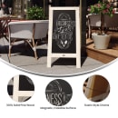 Flash Furniture HGWA-GDI-CRE8-654315-GG Double-Sided Magnetic Chalkboard Easel - 20" x 40", Pine Wood, Vintage White thumbnail 5