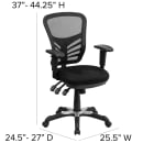 Flash Furniture HL-0001-GG Swivel Office Chair w/ Mid Back - Black Mesh Back & Seat thumbnail 2