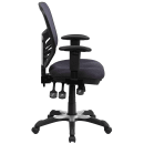 Flash Furniture HL-0001-DK-GY-GG Swivel Task Chair w/ Black Mesh Back & Padded Mesh Seat - Black & Silver Base w/ Casters thumbnail 3