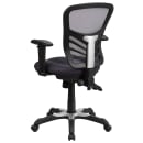Flash Furniture HL-0001-DK-GY-GG Swivel Task Chair w/ Black Mesh Back & Padded Mesh Seat - Black & Silver Base w/ Casters thumbnail 4