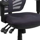 Flash Furniture HL-0001-DK-GY-GG Swivel Task Chair w/ Black Mesh Back & Padded Mesh Seat - Black & Silver Base w/ Casters thumbnail 7