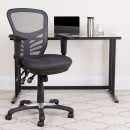 Flash Furniture HL-0001-DK-GY-GG Swivel Task Chair w/ Black Mesh Back & Padded Mesh Seat - Black & Silver Base w/ Casters thumbnail 9