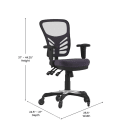 Flash Furniture HL-0001-DK-GY-RLB-GG Swivel Office Chair w/ Mid Back & Roller Wheels - Dark Gray Mesh Back & Seat thumbnail 2