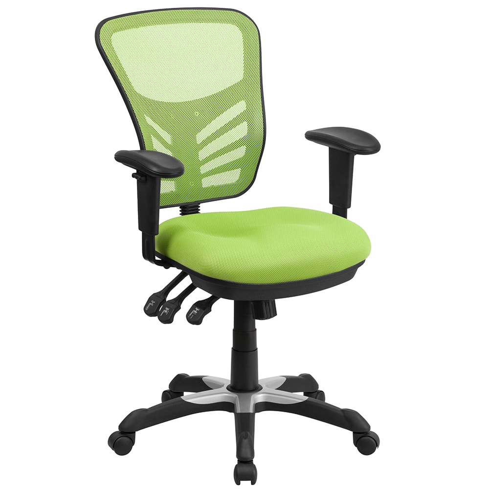 Flash Furniture HL-0001-GN-GG Swivel Office Chair w/ Mid Back - Green Mesh Back & Seat