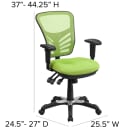 Flash Furniture HL-0001-GN-GG Swivel Office Chair w/ Mid Back - Green Mesh Back & Seat thumbnail 2