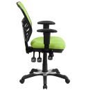 Flash Furniture HL-0001-GN-GG Swivel Office Chair w/ Mid Back - Green Mesh Back & Seat thumbnail 3