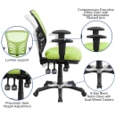 Flash Furniture HL-0001-GN-GG Swivel Office Chair w/ Mid Back - Green Mesh Back & Seat thumbnail 6