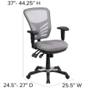 Flash Furniture HL-0001-GY-GG Swivel Office Chair w/ Mid Back - Gray Mesh Back & Seat thumbnail 2