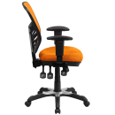 Flash Furniture HL-0001-OR-GG Swivel Office Chair w/ Mid Back - Orange Mesh Back & Seat thumbnail 3