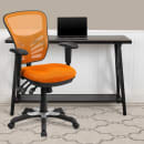Flash Furniture HL-0001-OR-GG Swivel Office Chair w/ Mid Back - Orange Mesh Back & Seat thumbnail 9