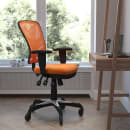 Flash Furniture HL-0001-OR-RLB-GG Swivel Office Chair w/ Mid Back & Roller Wheels - Orange Mesh Back & Seat thumbnail 4