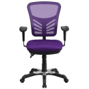 Flash Furniture HL-0001-PUR-GG Swivel Office Chair w/ Mid Back - Purple Mesh Back & Seat thumbnail 5