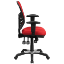 Flash Furniture HL-0001-RED-GG Swivel Office Chair w/ Mid Back - Red Mesh Back & Seat thumbnail 3