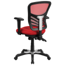 Flash Furniture HL-0001-RED-GG Swivel Office Chair w/ Mid Back - Red Mesh Back & Seat thumbnail 4