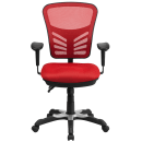 Flash Furniture HL-0001-RED-GG Swivel Office Chair w/ Mid Back - Red Mesh Back & Seat thumbnail 5