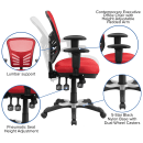 Flash Furniture HL-0001-RED-GG Swivel Office Chair w/ Mid Back - Red Mesh Back & Seat thumbnail 6