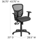 Flash Furniture HL-0001T-GG Swivel Office Chair w/ Mid Back - Black Mesh Back & Seat thumbnail 2