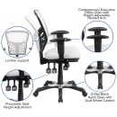 Flash Furniture HL-0001-WH-GG Swivel Office Chair w/ Mid Back - White Mesh Back & Seat thumbnail 6