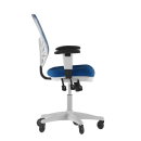 Flash Furniture HL-0001-WH-BLUE-RLB-GG Swivel Office Chair w/ Mid Back & Roller Wheels - Blue Mesh Back & Seat, White Base thumbnail 2