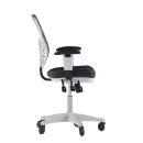 Flash Furniture HL-0001-WH-DKGY-RLB-GG Swivel Office Chair w/ Mid Back & Roller Wheels - Dark Gray Mesh Back & Seat, White Base thumbnail 2