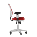 Flash Furniture HL-0001-WH-RED-RLB-GG Swivel Office Chair w/ Mid Back & Roller Wheels - Red Mesh Back & Seat, White Base thumbnail 2