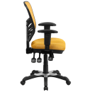 Flash Furniture HL-0001-YEL-GG Swivel Office Chair w/ Mid Back - Yellow Orange Mesh Back & Seat thumbnail 3