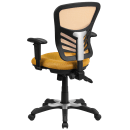 Flash Furniture HL-0001-YEL-GG Swivel Office Chair w/ Mid Back - Yellow Orange Mesh Back & Seat thumbnail 4