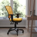 Flash Furniture HL-0001-YEL-RLB-GG Swivel Office Chair w/ Mid Back & Roller Wheels - Yellow Mesh Back & Seat thumbnail 4
