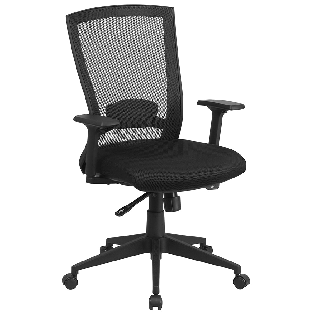 Flash Furniture HL-0004K-GG Swivel Office Chair w/ Mid Back - Black Mesh Back & Seat
