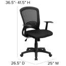 Flash Furniture HL-0007-GG Swivel Office Chair w/ Mid Back - Black Mesh Back & Seat thumbnail 2