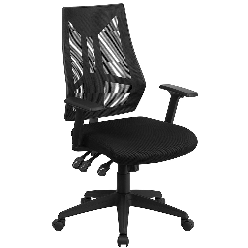 Flash Furniture HL-0017-GG Swivel Task Chair w/ High Back - Black Mesh Back & Seat