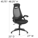 Flash Furniture HL-0018-GG Swivel Office Chair w/ High Back - Black Mesh Back & Seat thumbnail 2
