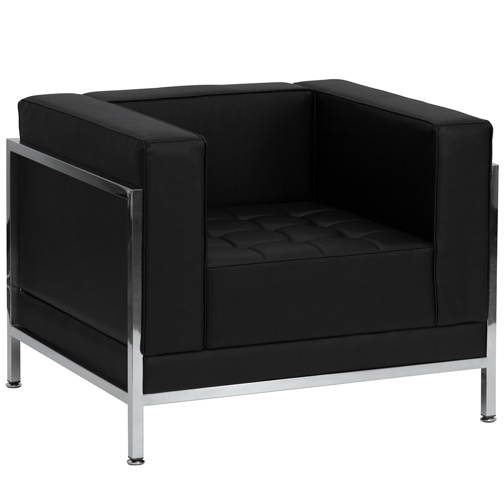 Flash Furniture ZB-IMAG-CHAIR-GG Arm Chair - Black LeatherSoft Upholstery, Stainless Legs