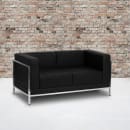 Flash Furniture ZB-IMAG-LS-GG Modular Loveseat w/ Black LeatherSoft Upholstery, Stainless Legs thumbnail 4