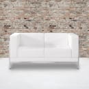 Flash Furniture ZB-IMAG-LS-WH-GG Modular Loveseat w/ White LeatherSoft Upholstery, Stainless Legs thumbnail 4