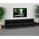 Flash Furniture ZB-IMAG-MIDCH-4-GG 4 Piece Modular Lounge Chair Set - Black LeatherSoft Upholstery, Stainless Legs thumbnail 2