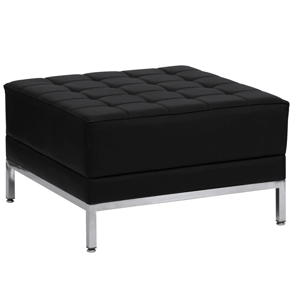 Flash Furniture ZB-IMAG-OTTOMAN-GG 28" Square Ottoman - 17"H, Black LeatherSoft Upholstery