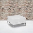 Flash Furniture ZB-IMAG-OTTOMAN-WH-GG 28" Square Ottoman - 17"H, White LeatherSoft Upholstery thumbnail 3