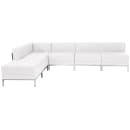 Flash Furniture ZB-IMAG-SECT-SET10-WH-GG 6 Piece Modular Sectional Set - White LeatherSoft Upholstery, Stainless Legs thumbnail 2