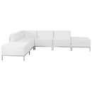 Flash Furniture ZB-IMAG-SECT-SET8-WH-GG 6 Piece Modular Sectional Set - White LeatherSoft Upholstery, Stainless Legs thumbnail 2