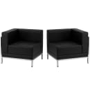 Flash Furniture ZB-IMAG-SET10-GG 2 Piece Modular Corner Chair Set - Black LeatherSoft Upholstery, Stainless Legs thumbnail 2