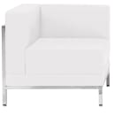 Flash Furniture ZB-IMAG-SET10-WH-GG 2 Piece Modular Corner Chair Set - White LeatherSoft Upholstery, Stainless Legs thumbnail 2