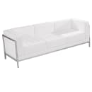 Flash Furniture ZB-IMAG-SET13-WH-GG 3 Piece Sofa Set - White LeatherSoft Upholstery, Stainless Steel Legs thumbnail 2